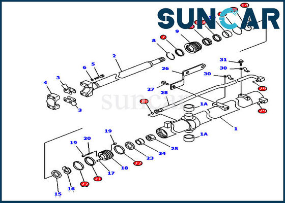707-99-36150 Blade Lift Kit Layanan Hidraulik Komatsu D85EX-15 Kit Segel Perbaikan Silinder