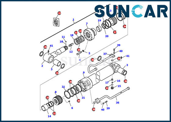 707-99-35310 Arm Cylinder Seal Kit Cocok untuk Komatsu PC110R-1 PC95R-2 Excavator Sealing Gasket Kit