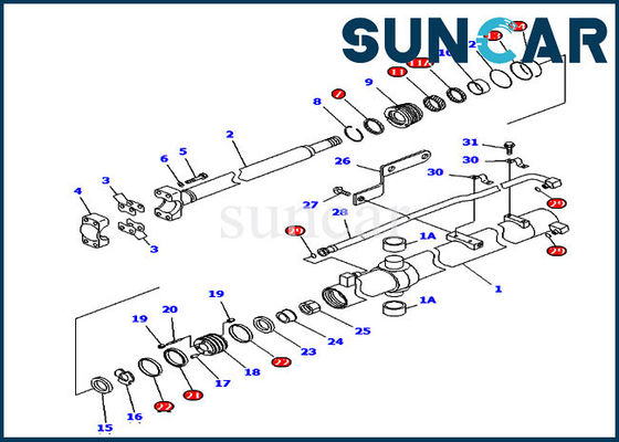D85EX-15 D85PX-15 Bulldozer 707-99-36140 Komatsu Blade Lift Sealing Kit Kit Perbaikan Silinder