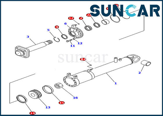 707-99-53620 7079953620 Blade Tilt Cylinder Service kit Untuk Komatsu D85EX-15E0 D85MS-15