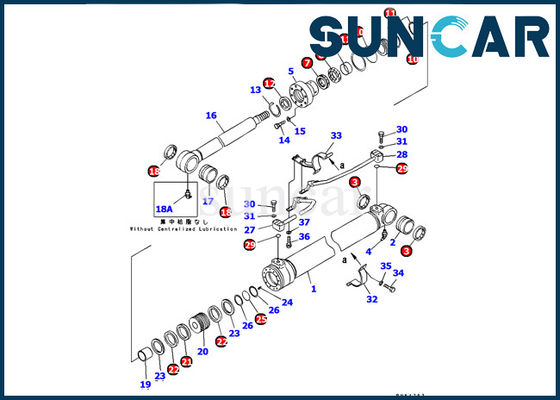 707-99-37230 Komatsu Service Kit PC120-6 Excavator Boom Cylinder Seal Kit Ketahanan Terhadap Tekanan Tinggi