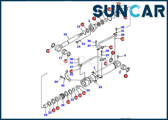 707-99-37340 Boom Cylinder Seal Kit Komatsu Excavator PC128US-2-A Inner Repair Sealing Gasket Kit