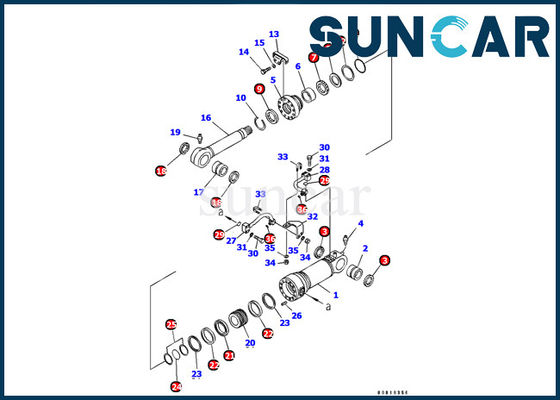707-99-44290 Blade Cylinder Service Kit Cylinder Repair Seal Kit Untuk Komatsu PC128US-2-A Excavator