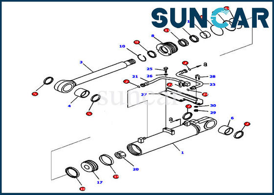 Kit Segel Perbaikan Komatsu 707-99-43700 Kit Silinder Angkat Ripper Untuk Bagian Buldoser D85MS-15