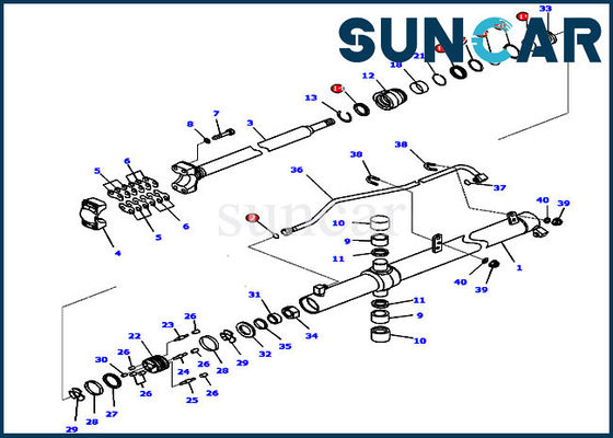 Kit Seal ISO9001 707-99-27110 Lift Cylinder Repair Sealing Kit Untuk Suku Cadang Servis D65WX-16 Komatsu