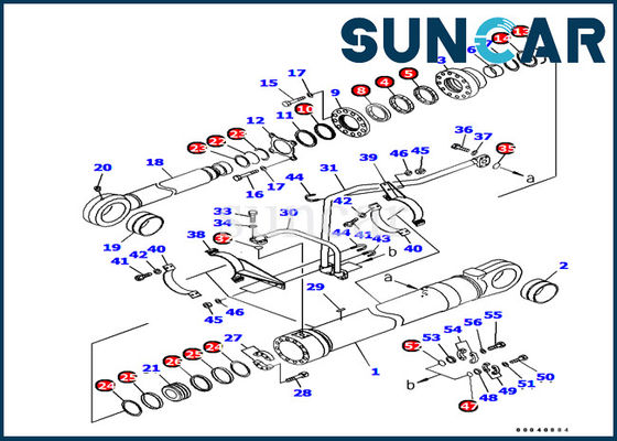 Model PC1250-7 707-99-77010 Komatsu Bucket Loader Cylinder Seal Kit Komatsu Excavator Bagian Dalam