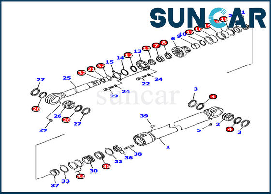 707-99-78770 Komatsu Seal Kit ISO9001 PC1250-7 Kit Perbaikan Silinder Hidrolik Penyegelan Minyak