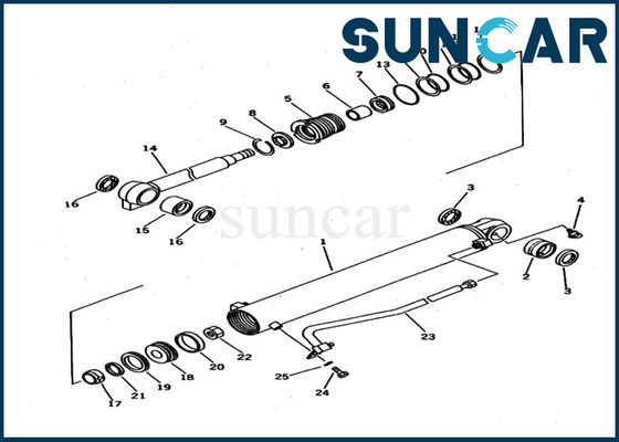 707-98-22810 Komatsu Excavator Boom Cylinder Seal Kit Kit Layanan Perbaikan Bagian Dalam PC12UU-2