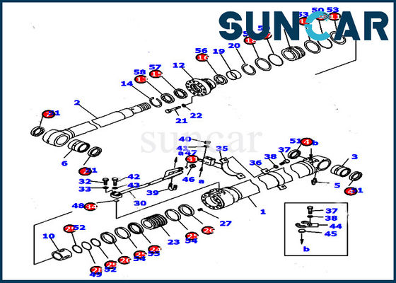 707-99-39680 Komatsu Arm Cylinder Seal Kit Untuk PC128UU-1 Mesin Perbaikan Bagian Dalam Kit Layanan