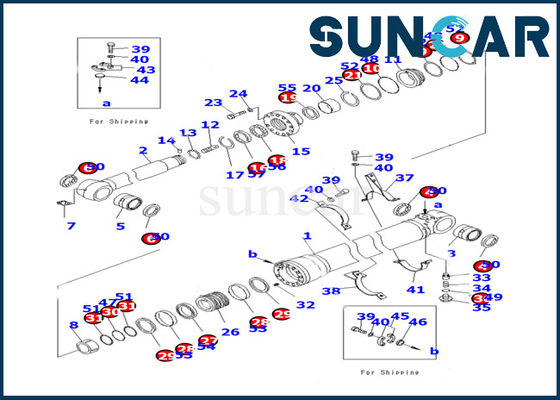 707-99-47080 Arm Cylinder Service Kit Untuk Komatsu PC170LC-10 Excavator Equipment Seal Kit Parts