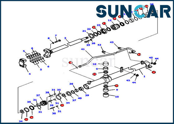Bagian Buldoser 707-99-27330 Kit Segel Silinder Hidraulik Kit Penggantian Komatsu D65EX-16