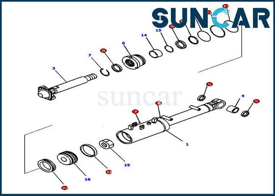 707-99-43390 Hidrolik Tilt Seal Perbaikan Kit Dozer Sealing Parts Untuk D65PX-17 D65EX-17 Komatsu