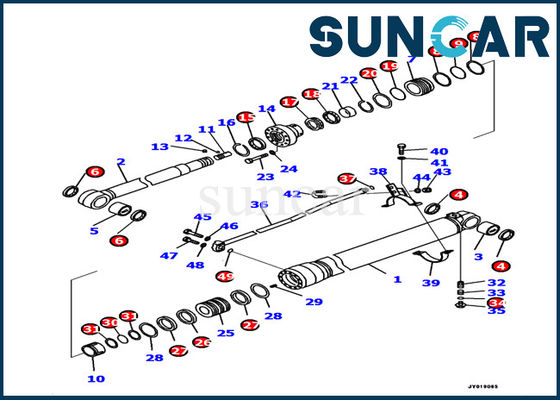 Kit Perbaikan Silinder Lengan Hidrolik 707-99-39770 Komatsu Excavator Seal Kit Model PC138US-10