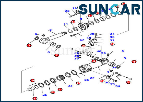 707-99-39790 Komatsu Blade Cylinder Seal Kit Untuk PC138US-10 Bagian Perbaikan Silinder Tangan Kiri
