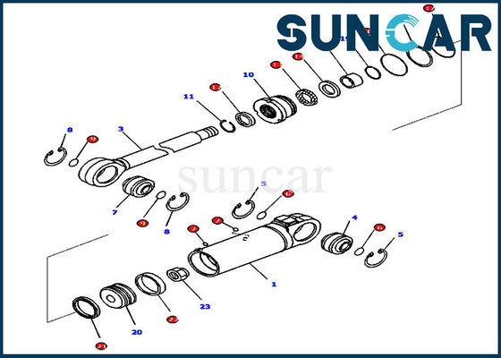 707-99-43740 7079943740 Dozer Blade Tilt Cylinder Seal Kit Cocok D65PX-16 Komatsu Bagian Dalam