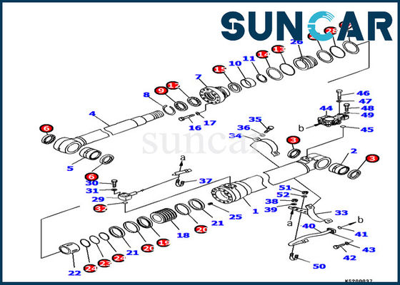 707-99-46430 Komatsu Boom Lift Cylinder Seal Kit Untuk Excavator PC180LC-7 Kit Perbaikan Bagian Dalam