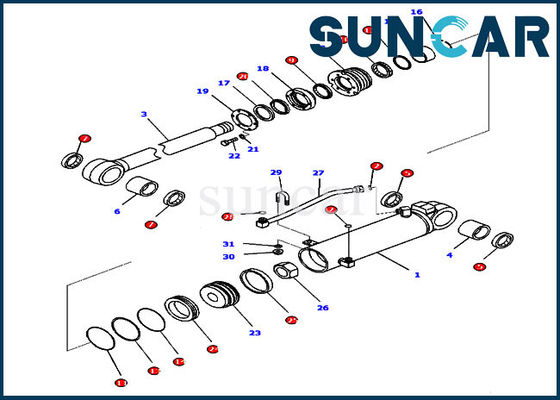 707-99-42310 Ripper Lift Hidrolik Cylinder Repair Seal Kit Untuk D65EX-16 Komatsu Bagian Dalam