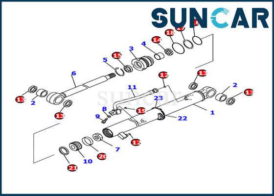 707-98-04720 Komatsu Arm Cylinder Seal Kit Cocok untuk Bagian Dalam Silinder Hidrolik Excavator PC14R-3