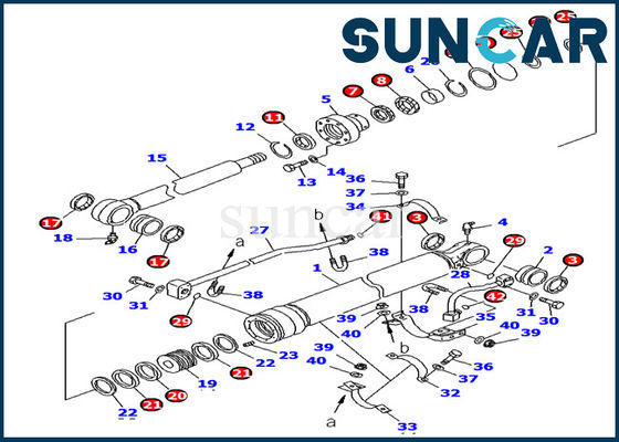 707-99-27680 Kit Segel Silinder Bucket Komatsu PC138US-8 Kit Segel Excavator Tahan Minyak