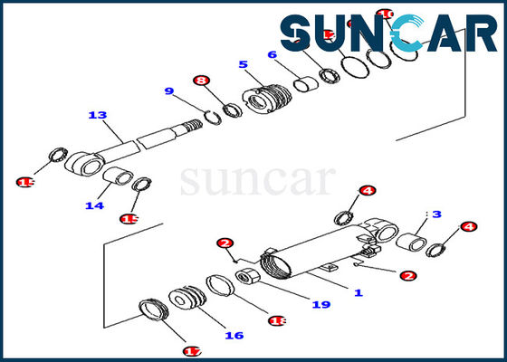 707-98-13900 Komatsu Blade Lift Cylinder Seal Kit Cocok untuk Excavator PC14R-2 PC16R-3 PC18MR-3 Model