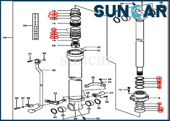 Bucket Cylinder Seal Repir Kit AH173451 Untuk Model John Deere 2154D 200CLC 225CLC