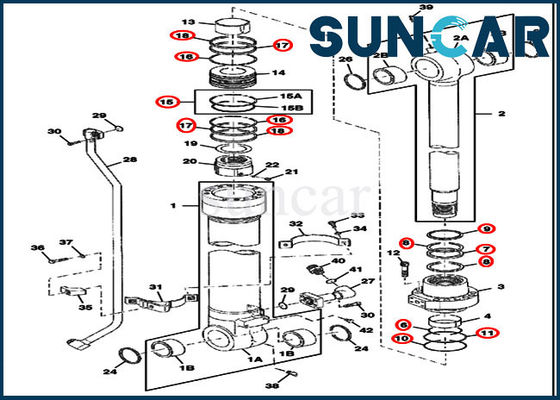 FYA00001401 Kit Perbaikan Segel Bucket 370C 450CLC Suku Cadang Pengganti Silinder Deere