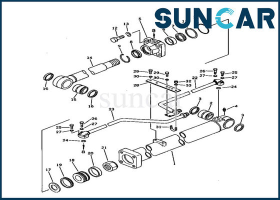 Kit Servis Komatsu 707-98-38510 Kit Segel Silinder Boom Excavator PC150-1 Kit Segel Perbaikan
