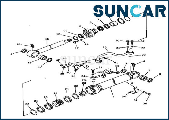 Kit Servis Silinder Boom Komatsu 707-98-38520 Penggantian Kit Seal Untuk Excavator PC150-5