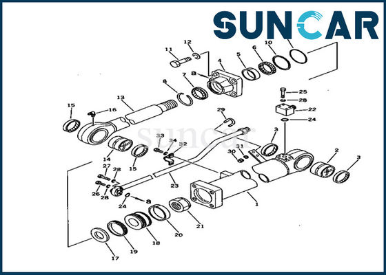 707-98-45100 Arm Cylinder Seal Kit Komatsu Excavator PC150-1 perbaikan bagian dalam kit layanan