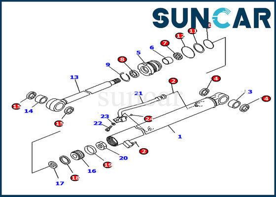 Bagian Kit Servis PC18MR-2 Komatsu Excavator 707-98-05660 Arm Cylinder Seal Kit