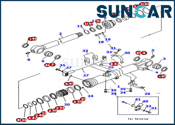 Kit Penyegelan Silinder Excavator 707-99-37770 Kit Perbaikan Hidrolik Lengan Untuk Model Komatsu PC170LC-10