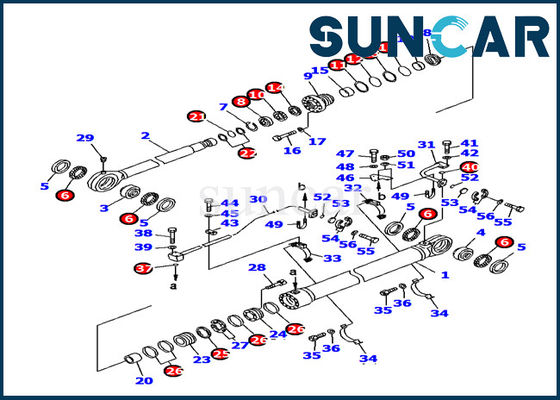 707-99-77330 Kit Perbaikan Segel Silinder PC1600-1 Komatsu Excavator Kit Penyegelan Silinder Bucket