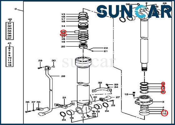 Kit Segel Bucket 4467381 Kit Servis Silinder Hidraulik Berlaku untuk Suku Cadang Deere 180 160C