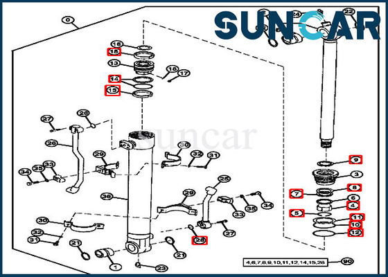 4369716 Bucket Oil Seal Kit Cylinder Service Kit Untuk Excavator 190 80 John Deere