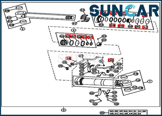 4669894 Positioning Cylinder Seal Kit Cocok Untuk Peralatan Model John Deere 190DW