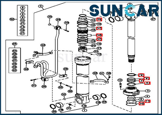 4614118 Kit Servis Boom Excavator Kit Perbaikan Silinder Cocok untuk Model John Deere 210