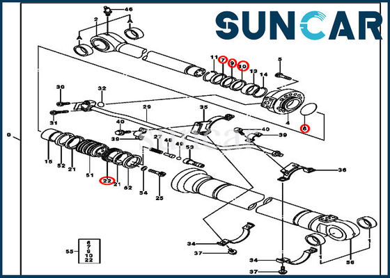 230CLC JOHN DEERE 9207059 Arm Cylinder Service Kit Kit Penggantian Seal Mekanik