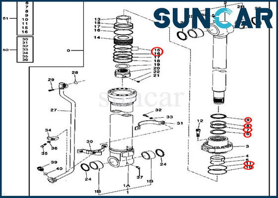 4627361 Kit Penyegelan Silinder Bucket Excavator 2554 230CLC Kit Segel Minyak John Deere