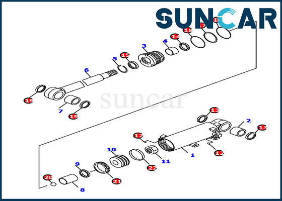 707-98-12790 Blade Cylinder Sealing Kit Kit Layanan Silinder Untuk excavator Komatsu PC16R-3