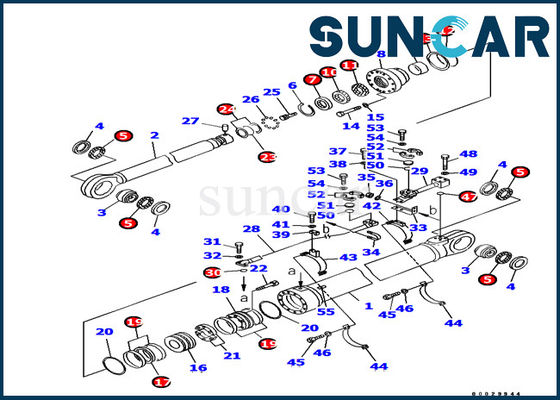 Komatsu Lengan Silinder Seal Kit 707-99-85330 Perbaikan Silinder Seal Kit Cocok untuk Excavator PC1800-6