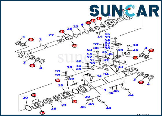 707-99-85340 Arm Cylinder Sealing Kit Kit Layanan Excavator Untuk Model Komatsu PC1800-6