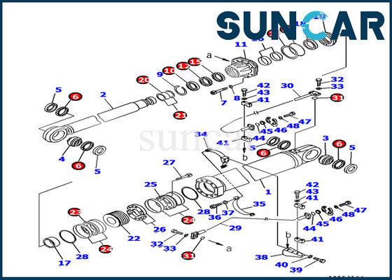 Komatsu Excavator 707-99-87730 Boom Hidrolik Cylinder Seal Kit Sealing Kit Cocok untuk PC1800-6