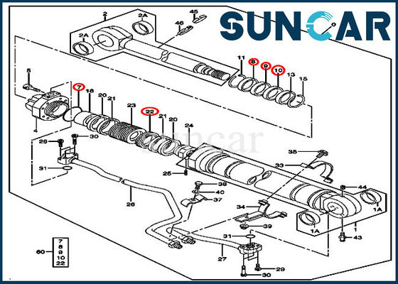 4485615 Kit Perbaikan Boom Seal Cocok untuk 270C LC John Deere Excavator LH/RH Silinder