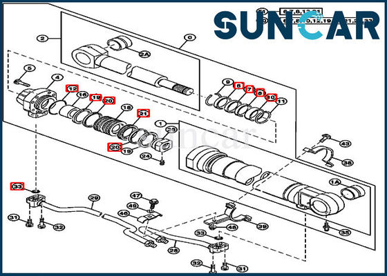 AT264437 Kit Silinder Hidraulik Kit Segel Boom Untuk Bagian 200LC 2054 270LC John Deere