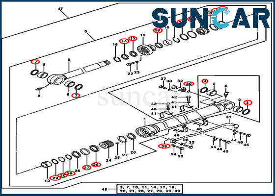 Kit Segel Bucket 4640108 Kit Penggantian Segel Silinder Untuk 370C 3554 John Deere