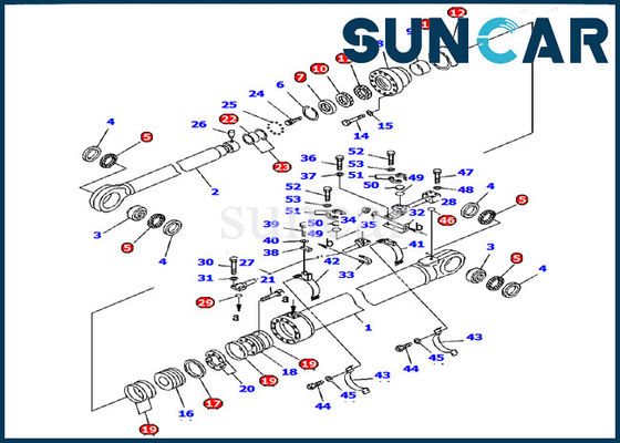 707-99-85280 Arm Cylinder Sealing Kit Kit Layanan Hidrolik Untuk Model Komatsu Excavator PC1600-1