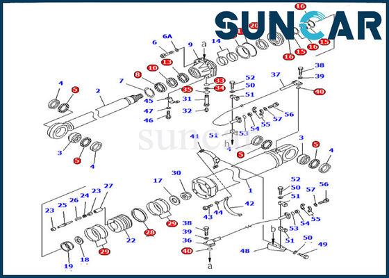 Komatsu Excavator Seal Kit 707-99-87600 Boom Cylinder Repair Seal Kit Untuk Model PC1600-1 hidrolik