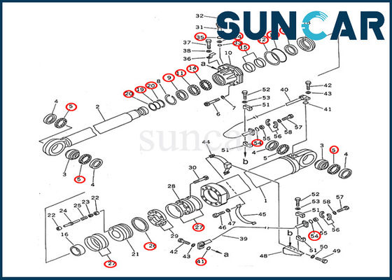 707-99-87660 Komatsu Excavator 2nd Boom Cylinder Seal Kit PC1600-1 Bagian Dalam Silinder Hidrolik