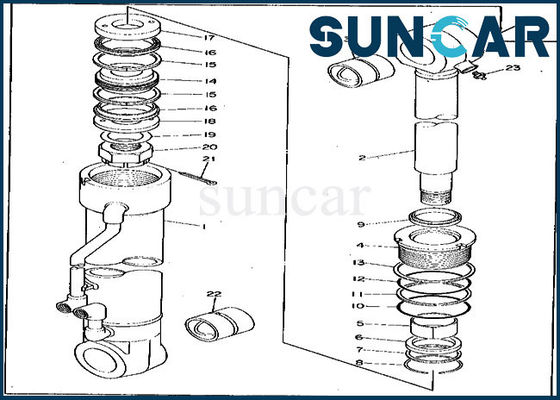 0265107 Kit Silinder Stabilizer 495D 595 Kit Perbaikan Segel Deere Kit Segel Hidrolik Excavator