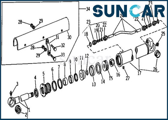 Kit Perbaikan Silinder Hidraulik AR105312 John Deere 690 690B Bucket Sealing Kit
